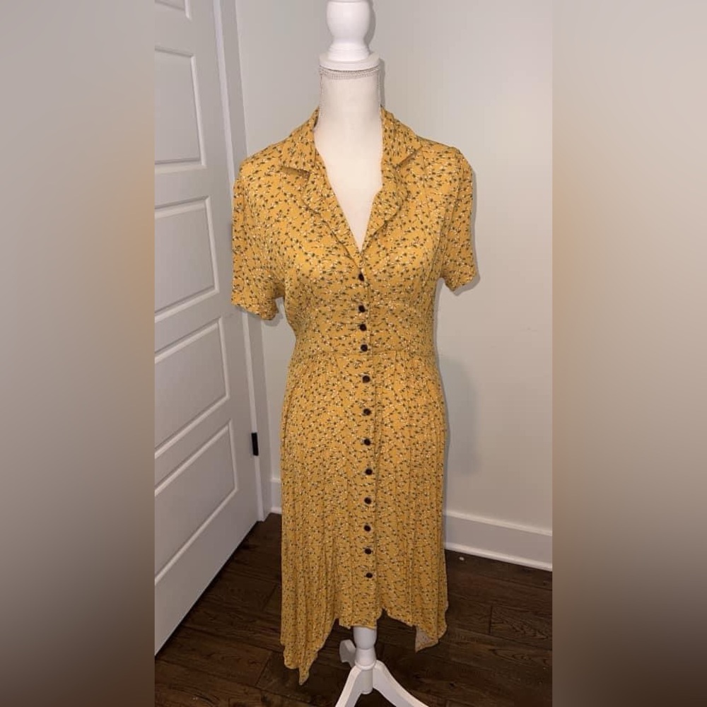 Ces Femme Floral Yellow Midi Dress